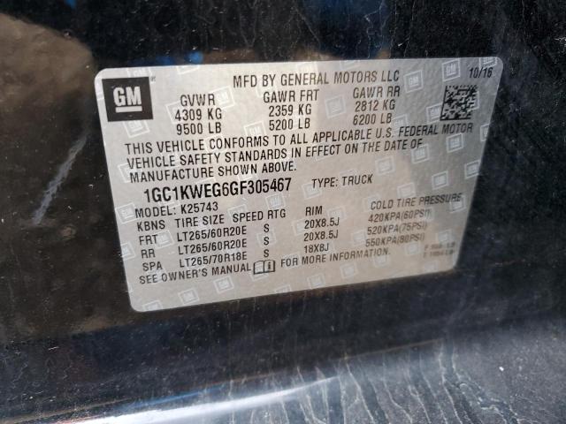Photo 10 from auction – 2016 CHEVROLET SILVERADO with VIN 1GC1KWEG6GF305467