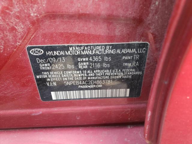 Photo 10 from auction – 2014 HYUNDAI SONATA GLS with VIN 5NPEB4AC2EH863781