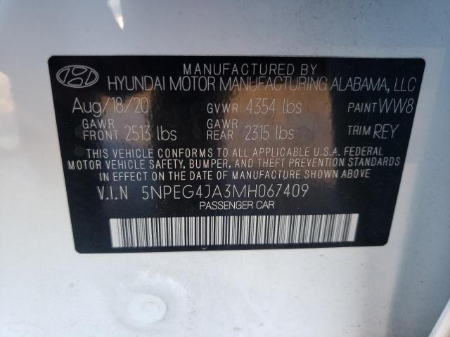 Photo 10 from auction – 2021 HYUNDAI SONATA SE with VIN 5NPEG4JA3MH067409
