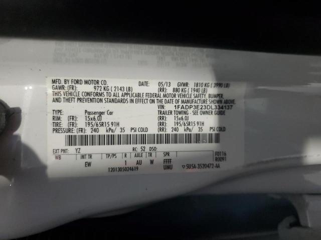 Photo 10 from auction – 2013 FORD FOCUS S with VIN 1FADP3E23DL334137