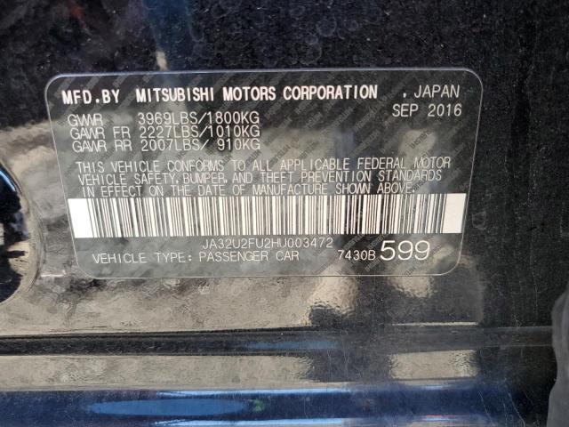 Photo 10 from auction – 2017 MITSUBISHI LANCER ES with VIN JA32U2FU2HU003472