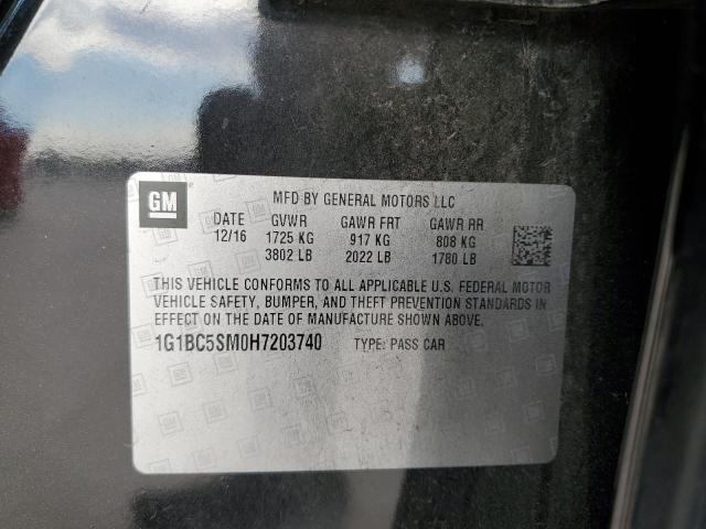 Photo 10 from auction – 2017 CHEVROLET CRUZE LS with VIN 1G1BC5SM0H7203740