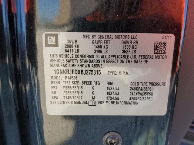Photo 10 from auction – 2011 CHEVROLET TRAVERSE L with VIN 1GNKRJEDXBJ275315