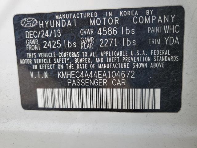 Photo 10 from auction – 2014 HYUNDAI SONATA HYB with VIN KMHEC4A44EA104672
