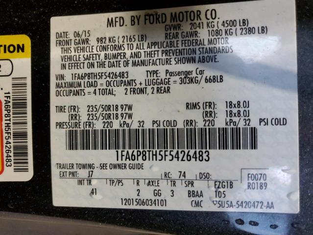 Photo 10 from auction – 2015 FORD MUSTANG with VIN 1FA6P8TH5F5426483