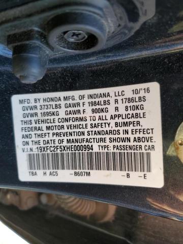 Photo 10 from auction – 2017 HONDA CIVIC LX with VIN 19XFC2F5XHE000994