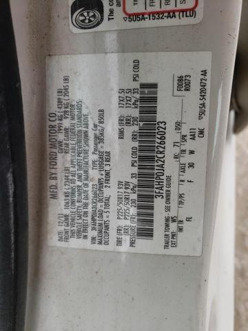 Photo 10 from auction – 2012 FORD FUSION SEL with VIN 3FAHP0JA2CR266023