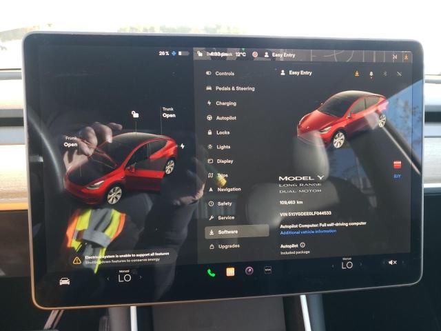 Photo 8 from auction – 2020 TESLA MODEL Y with VIN 5YJYGDEE0LF044533