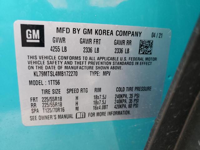 Photo 10 from auction – 2021 CHEVROLET TRAILBLAZE with VIN KL79MTSL4MB172270