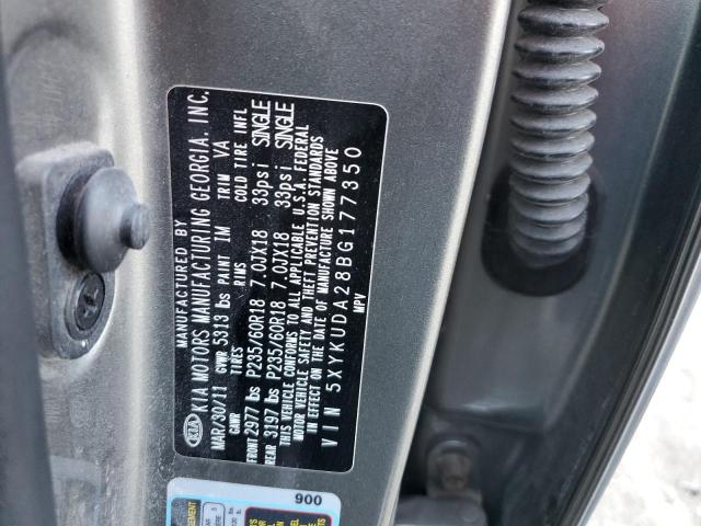 Photo 10 from auction – 2011 KIA SORENTO EX with VIN 5XYKUDA28BG177350