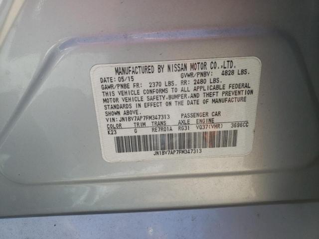 Photo 10 from auction – 2015 INFINITI Q50 BASE with VIN JN1BV7AP7FM347313