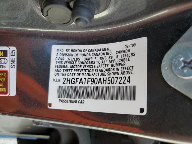 Photo 10 from auction – 2010 HONDA CIVIC EXL with VIN 2HGFA1F90AH507224