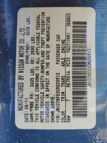 Photo 10 from auction – 2012 INFINITI G37 BASE with VIN JN1CV6FE0CM200512