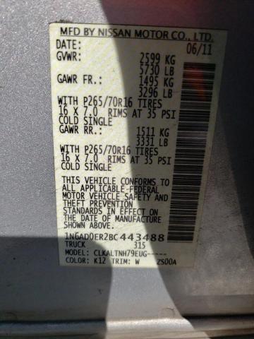 Photo 10 from auction – 2011 NISSAN FRONTIER S with VIN 1N6AD0ER2BC443488