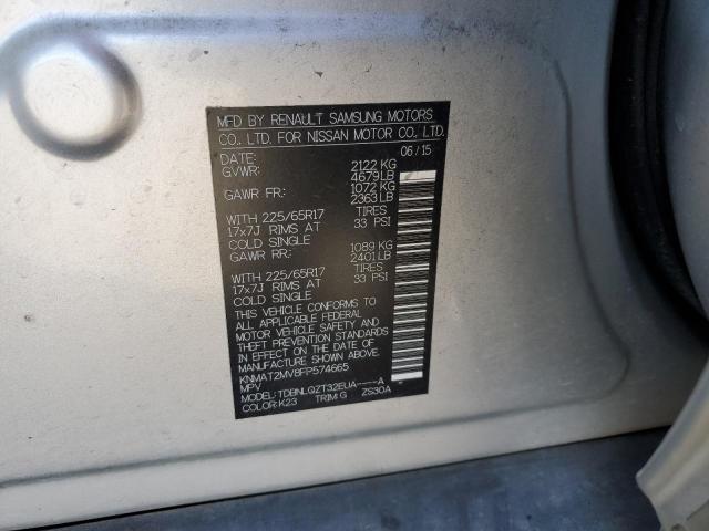 Photo 10 from auction – 2015 NISSAN ROGUE S with VIN KNMAT2MV8FP574665