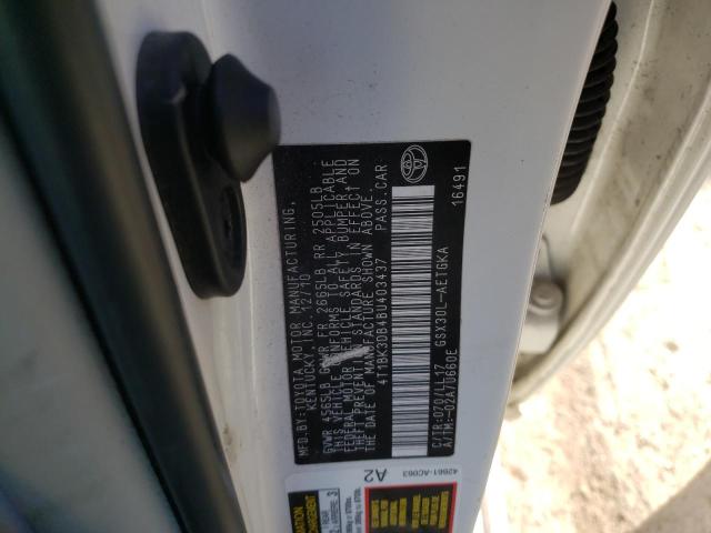Photo 10 from auction – 2011 TOYOTA AVALON BAS with VIN 4T1BK3DB4BU403437
