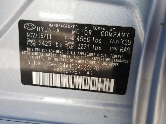 Photo 10 from auction – 2012 HYUNDAI SONATA HYB with VIN KMHEC4A40CA020278