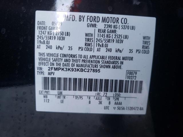 Photo 10 from auction – 2019 FORD EDGE TITAN with VIN 2FMPK3K93KBC27895