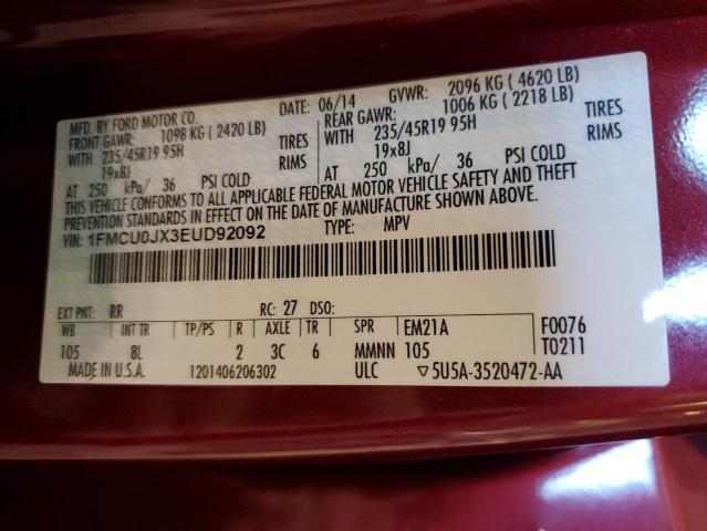 Photo 10 from auction – 2014 FORD ESCAPE TIT with VIN 1FMCU0JX3EUD92092