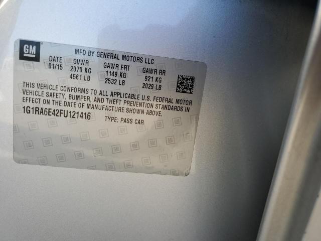 Photo 10 from auction – 2015 CHEVROLET VOLT with VIN 1G1RA6E42FU121416