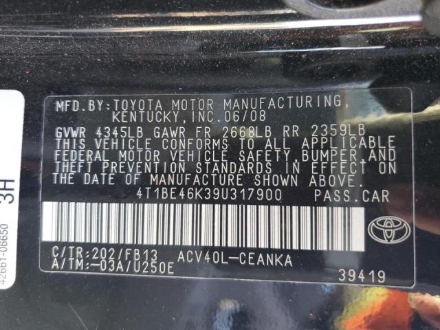 Photo 10 from auction – 2009 TOYOTA CAMRY BASE with VIN 4T1BE46K39U317900