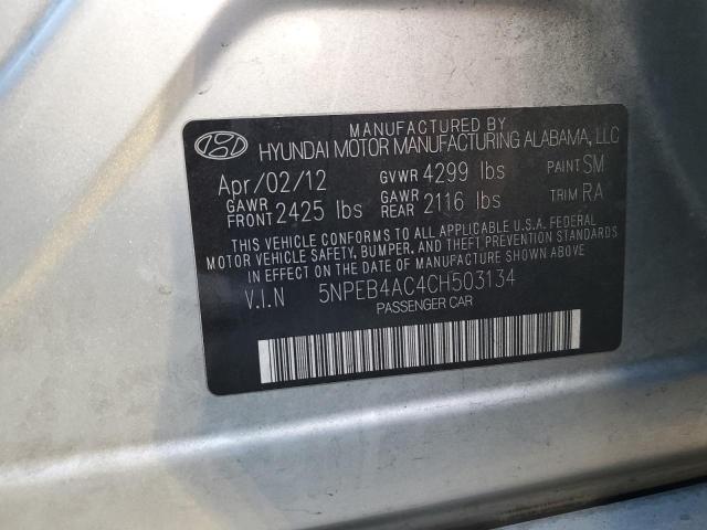 Photo 10 from auction – 2012 HYUNDAI SONATA GLS with VIN 5NPEB4AC4CH503134