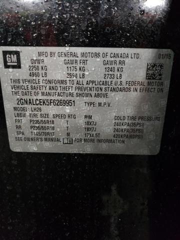 Photo 10 from auction – 2015 CHEVROLET EQUINOX LT with VIN 2GNALCEK5F6269951