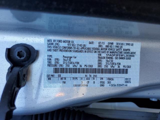 Photo 10 from auction – 2015 FORD FOCUS SE with VIN 1FADP3FE9FL353500