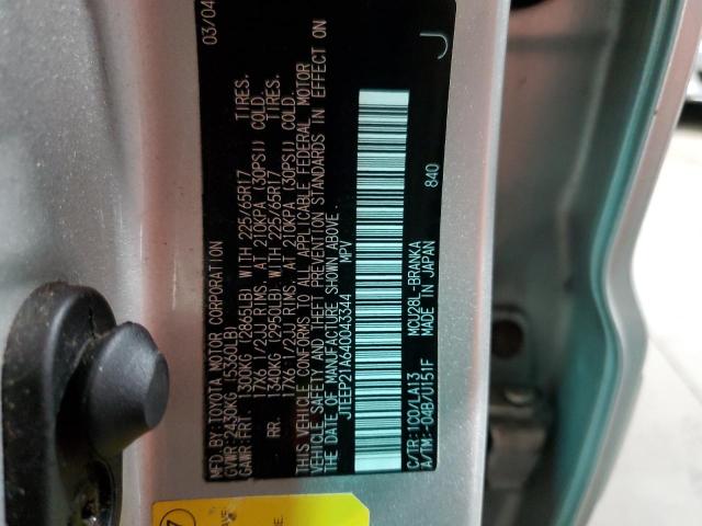 Photo 10 from auction – 2004 TOYOTA HIGHLANDER with VIN JTEEP21A640043344