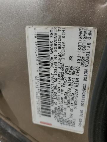 Photo 10 from auction – 2000 LEXUS RX 300 with VIN JT6GF10U8Y0069804