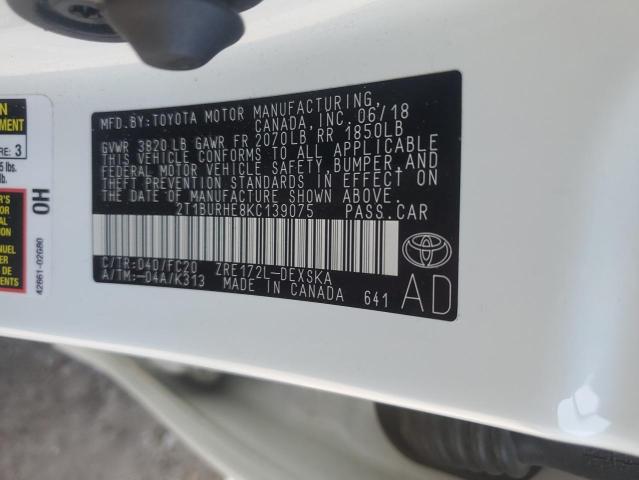 Photo 10 from auction – 2019 TOYOTA COROLLA L with VIN 2T1BURHE8KC139075
