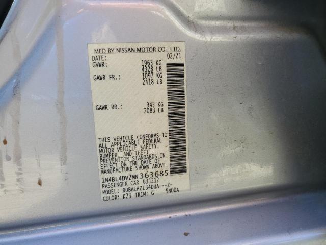 Photo 10 from auction – 2021 NISSAN ALTIMA SV with VIN 1N4BL4DV2MN363685