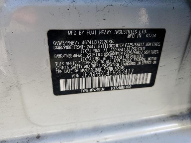 Photo 10 from auction – 2014 SUBARU XV CROSSTR with VIN JF2GPBKC4EH262417