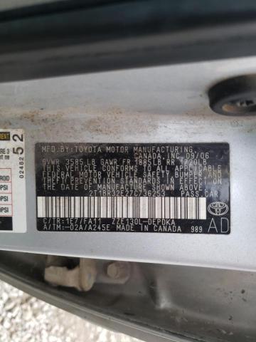 Photo 10 from auction – 2007 TOYOTA COROLLA CE with VIN 2T1BR32E27C736253