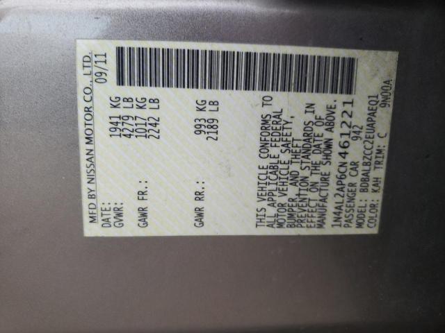 Photo 10 from auction – 2012 NISSAN ALTIMA BAS with VIN 1N4AL2AP6CN461221