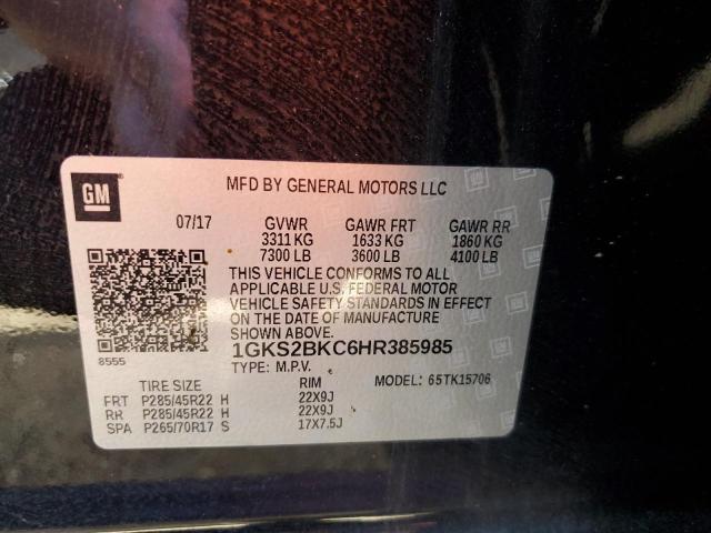 Photo 10 from auction – 2017 GMC YUKON SLT with VIN 1GKS2BKC6HR385985