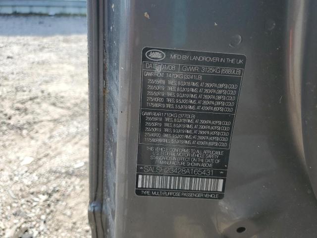 Photo 10 from auction – 2008 LAND ROVER RANGE ROVE with VIN SALSH23428A165431