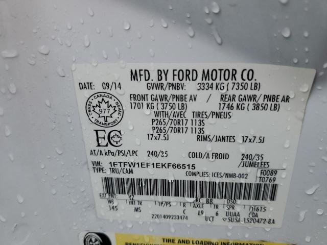 Photo 10 from auction – 2014 FORD F150 SUPER with VIN 1FTFW1EF1EKF66515