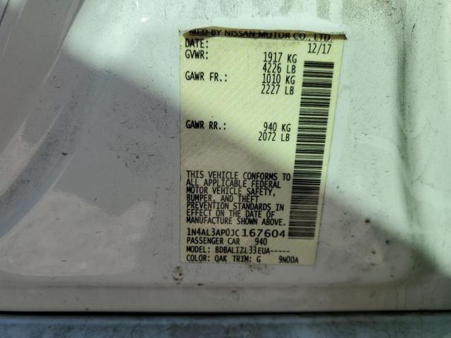 Photo 10 from auction – 2018 NISSAN ALTIMA 2.5 with VIN 1N4AL3AP0JC167604