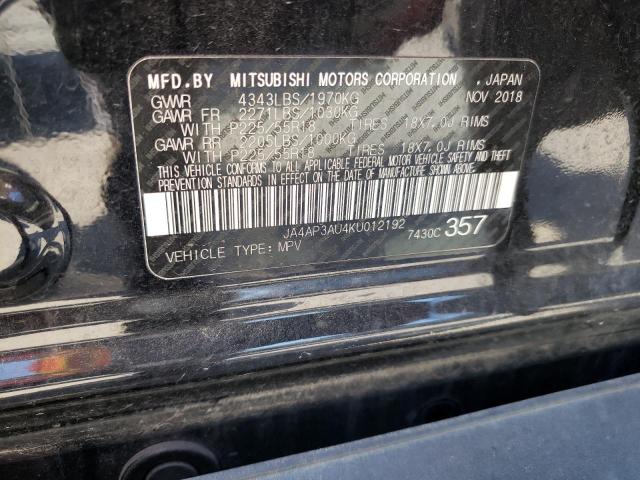 Photo 10 from auction – 2019 MITSUBISHI OUTLANDER with VIN JA4AP3AU4KU012192