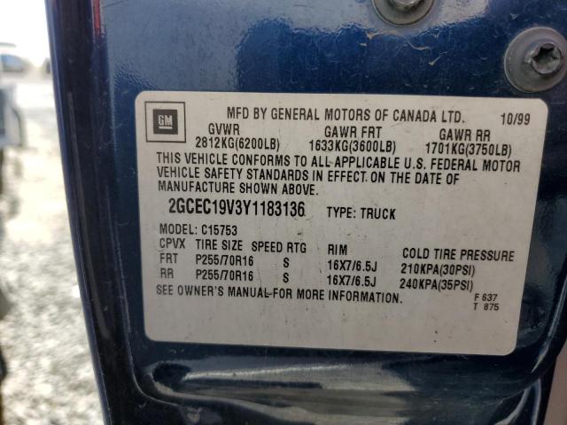 Photo 10 from auction – 2000 CHEVROLET SILVERADO with VIN 2GCEC19V3Y1183136