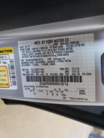 Photo 10 from auction – 2017 FORD FUSION SE with VIN 3FA6P0HD0HR410716