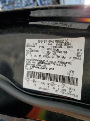 Photo 10 from auction – 2010 FORD EXPLORER E with VIN 1FMEU7EE9AUB16195