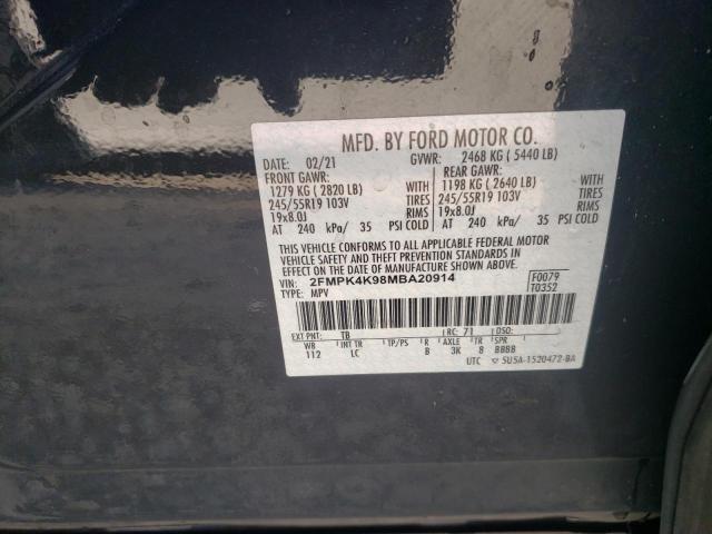 Photo 10 from auction – 2021 FORD EDGE TITAN with VIN 2FMPK4K98MBA20914