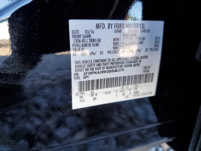 Photo 10 from auction – 2016 FORD EDGE SEL with VIN 2FMPK4J99GBB46379