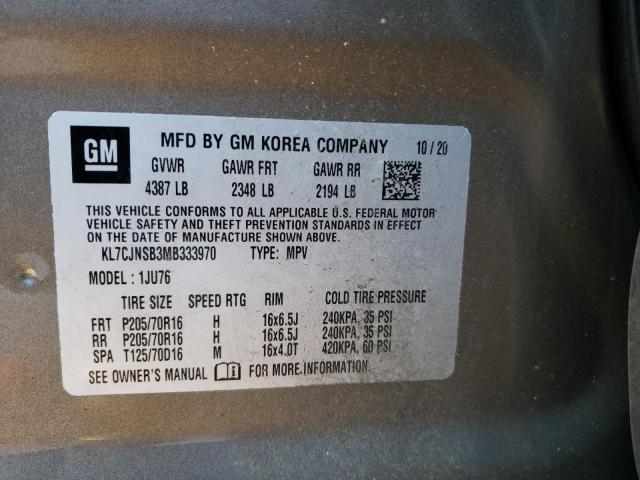 Photo 10 from auction – 2021 CHEVROLET TRAX LS with VIN KL7CJNSB3MB333970