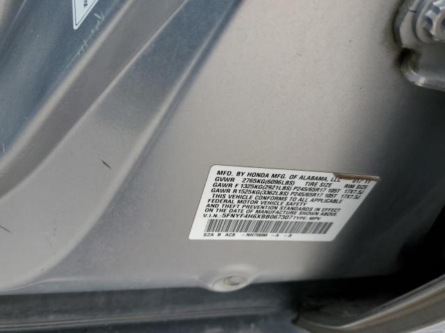 Photo 10 from auction – 2011 HONDA PILOT EXL with VIN 5FNYF4H6XBB067307