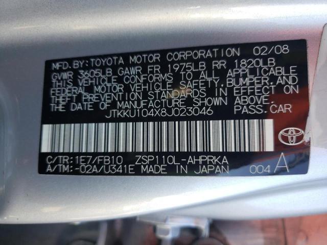 Photo 10 from auction – 2008 TOYOTA SCION XD with VIN JTKKU104X8J023046