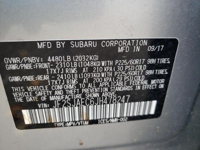 Photo 10 from auction – 2018 SUBARU FORESTER 2 with VIN JF2SJAEC6JH478247