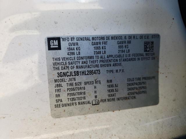 Photo 10 from auction – 2017 CHEVROLET TRAX 1LT with VIN 3GNCJLSB1HL286473